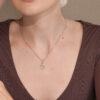 Minimalist 14k Gold Filigree Hamsa with Chai Pendant