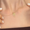Minimalist 14k Gold Filigree Hamsa with Chai Pendant