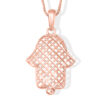 Large 14K Gold Hamsa Pendant With Ornate Filigree Design