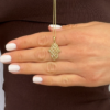Large 14K Gold Hamsa Pendant With Ornate Filigree Design