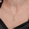Large 14K Gold Hamsa Pendant With Ornate Filigree Design