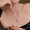 Large 14K Gold Hamsa Pendant With Ornate Filigree Design