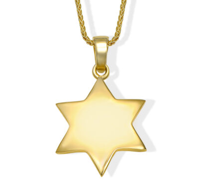 Clean Look Double-Sided Domed 14k Gold Star of David Pendant