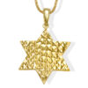 Large Ridged Star of David Necklace Crafted From 14k Gold