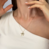 14K Gold Modern Unisex Chai Pendant Necklace