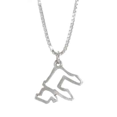 Oversized Clean Lines and Modern Cut Out Chai Silver Pendant