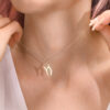Stunning Mid Size Silver Geometric Chai Necklace for Him & Her