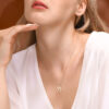 Stunning Mid Size Silver Geometric Chai Necklace for Him & Her