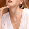 Stunning Mid Size Silver Geometric Chai Necklace for Him & Her