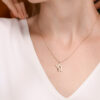 Stunning Mid Size Silver Geometric Chai Necklace for Him & Her