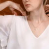 Stunning Mid Size Silver Geometric Chai Necklace for Him & Her