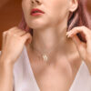Stunning Mid Size Silver Geometric Chai Necklace for Him & Her