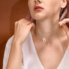 Stunning Mid Size Silver Geometric Chai Necklace for Him & Her
