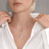 Big Size Modern Silver Chai Pendant with Cold Enamel Color Detail