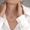 Big Size Modern Silver Chai Pendant with Cold Enamel Color Detail