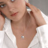 Big Size Modern Silver Chai Pendant with Cold Enamel Color Detail