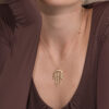Contemporary Giant 14K Gold Hamsa Pendant for Guys