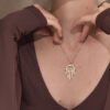 Contemporary Giant 14K Gold Hamsa Pendant for Guys