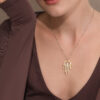 Contemporary Giant 14K Gold Hamsa Pendant for Guys
