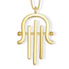 Contemporary Giant 14K Gold Hamsa Pendant for Guys