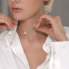 Tiny Double-Layer 14k Gold Magen David Necklace with Spinning Diamonds