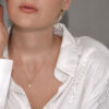 Tiny Double-Layer 14k Gold Magen David Necklace with Spinning Diamonds