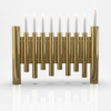 Large Modern Brass Hanukkah Menorah with Vertical Tube Design