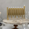 Large Modern Brass Hanukkah Menorah with Vertical Tube Design