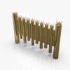 Large Modern Brass Hanukkah Menorah with Vertical Tube Design