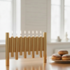 Large Modern Brass Hanukkah Menorah with Vertical Tube Design
