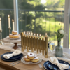 Large Modern Brass Hanukkah Menorah with Vertical Tube Design