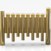 Large Modern Brass Hanukkah Menorah with Vertical Tube Design