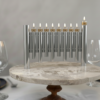 Large Modern Brass Hanukkah Menorah with Vertical Tube Design