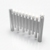 Large Modern Brass Hanukkah Menorah with Vertical Tube Design