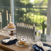 Large Modern Brass Hanukkah Menorah with Vertical Tube Design