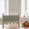 Large Modern Brass Hanukkah Menorah with Vertical Tube Design