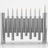 Large Modern Brass Hanukkah Menorah with Vertical Tube Design