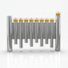 Large Modern Brass Hanukkah Menorah with Vertical Tube Design