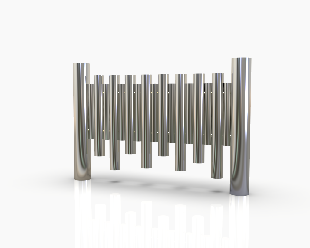 Large Modern Brass Hanukkah Menorah with Vertical Tube Design
