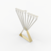 Modern Sterling Silver Chabad Menorah with Brass Triangle Base