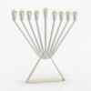 Modern Sterling Silver Chabad Menorah with Brass Triangle Base