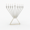 Modern Sterling Silver Chabad Menorah with Brass Triangle Base