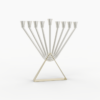 Modern Sterling Silver Chabad Menorah with Brass Triangle Base