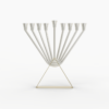 Modern Sterling Silver Chabad Menorah with Brass Triangle Base