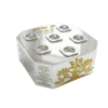 Three Tiered Contemporary Square Silver Seder Plate with Ha Lachma Anya