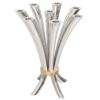 Modern Opening Flower Bouquet Aluminum and Brass Candelabra