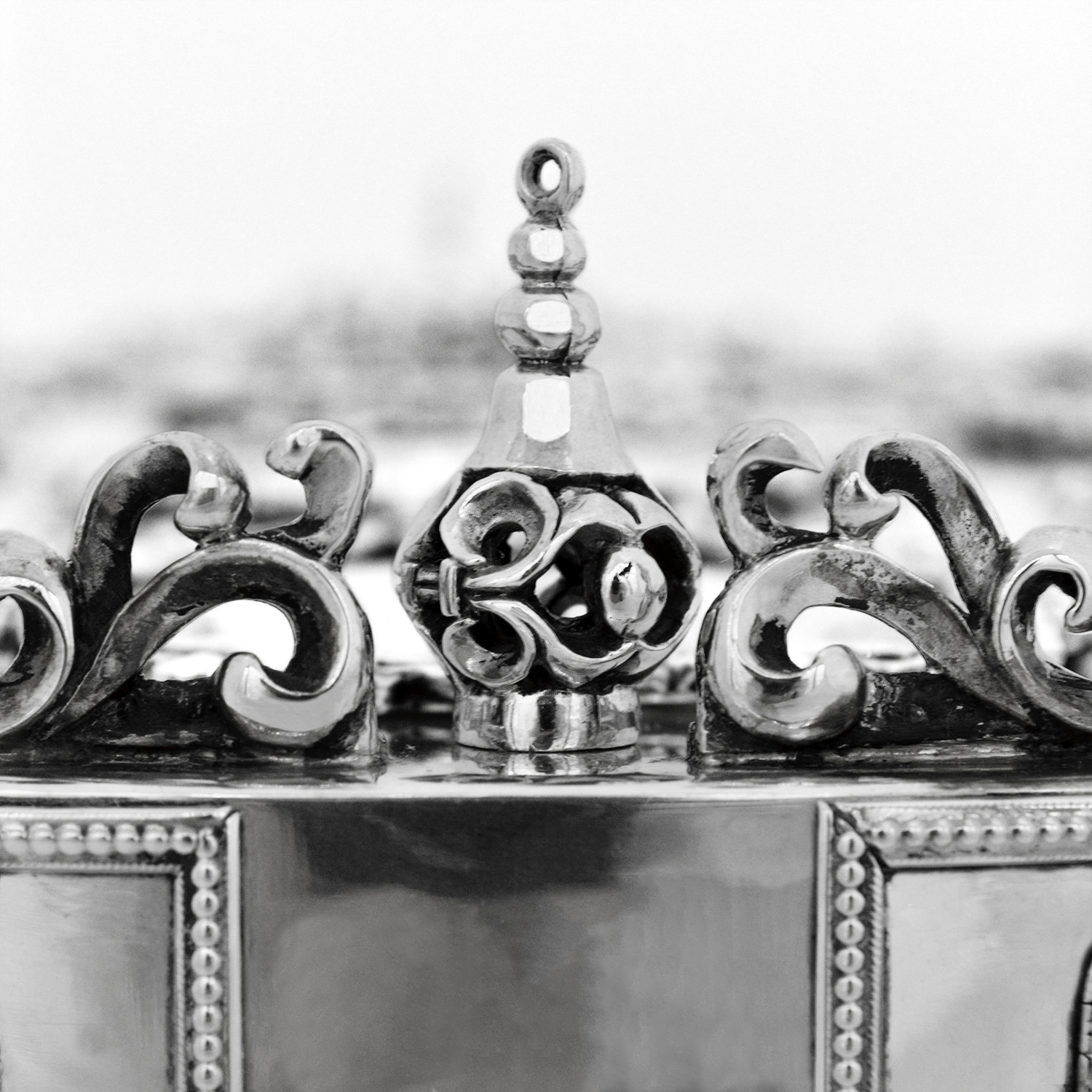 3 Tier Matzah Chamber Pure Silver Seder Plate with Exodus Story