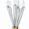 Cone Shape Sterling Silver 8 Arm Candelabra with Gold Plated Ring