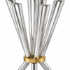 Cone Shape Sterling Silver 8 Arm Candelabra with Gold Plated Ring