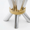 Cone Shape Sterling Silver 8 Arm Candelabra with Gold Plated Ring